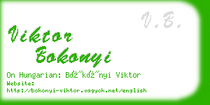 viktor bokonyi business card